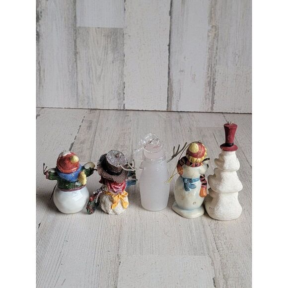 Snowman family stack variety read ornament Xmas set happy - Picture 11 of 12